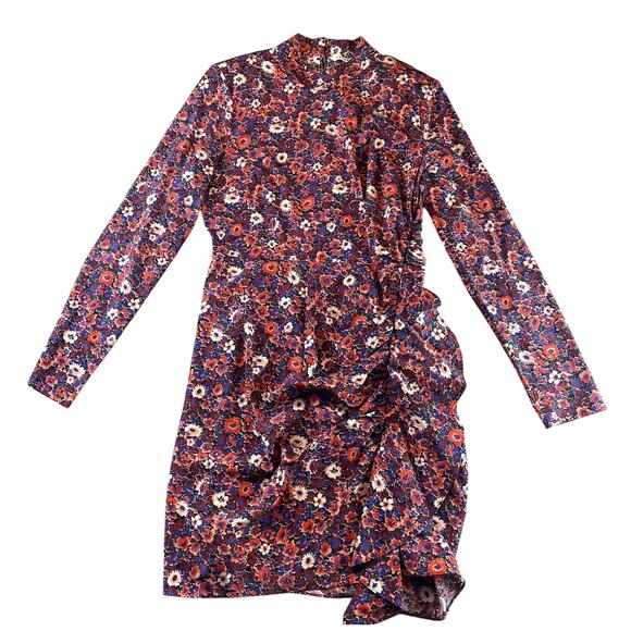 Veronica Beard Luella Dress Floral Silk 8 Ruffle Ruched Long Sleeve Lined - Picture 2 of 13